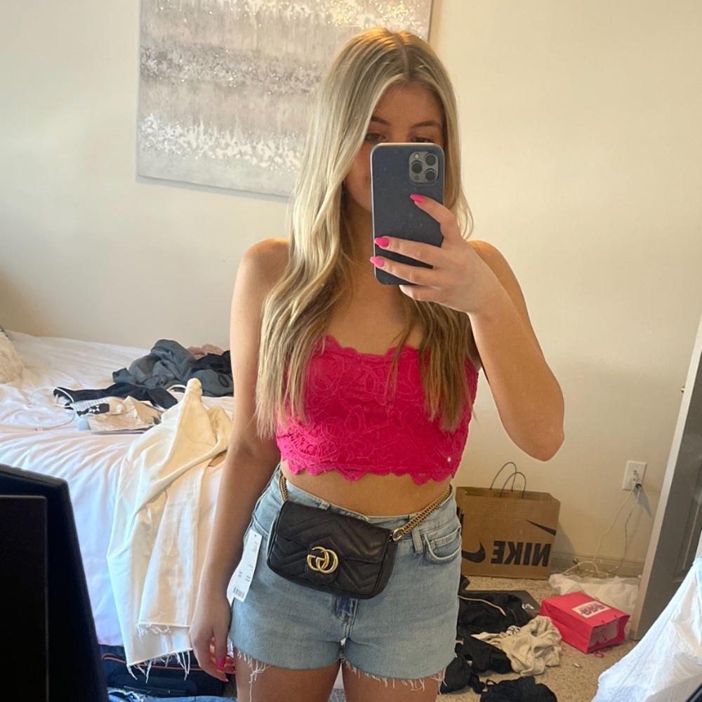 Hot Pink Lace Tube Top 🩷💄